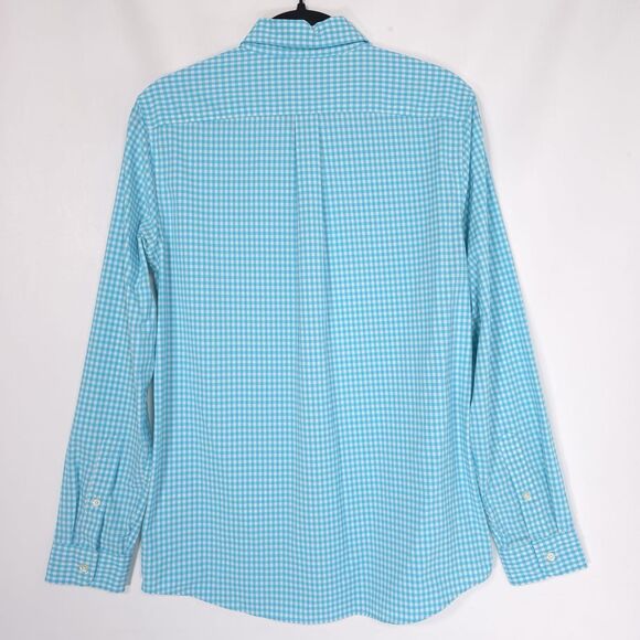 Vineyard Vines Performance Women’s L (16) Shirt Gingham Check Turquoise Aqua - Picture 6 of 9